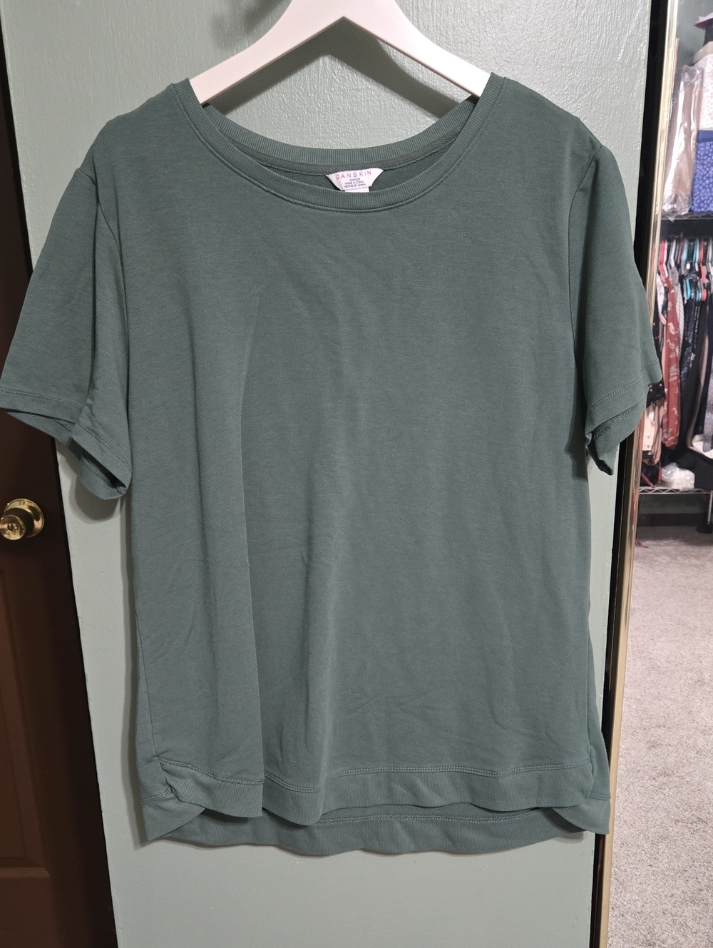 Danskin Sage Green Short Sleeve Crewneck Tee